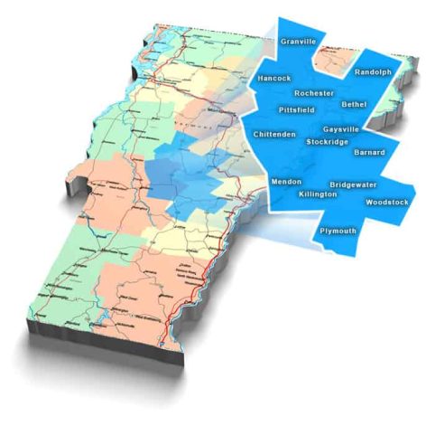 Central Vermont Heating Oil Service Map